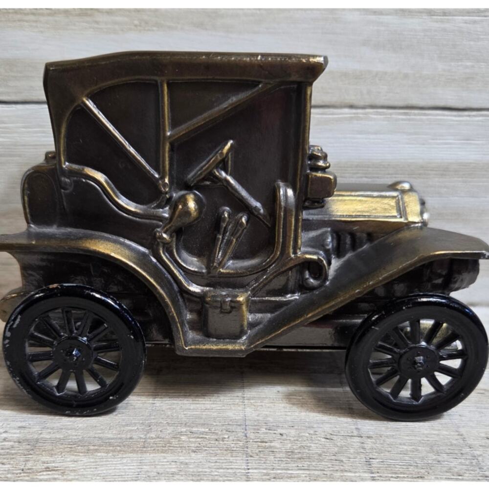 Vintage Banthrico 1908 Ford Model T Touring Car Cast Metal Coin Bank